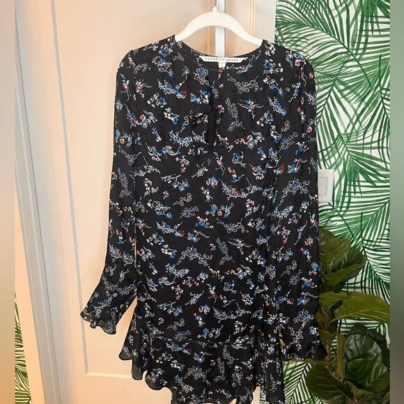 Veronica Beard Preston Silk Floral Ruffle Mini Dress Sz 2 - Picture 5 of 11